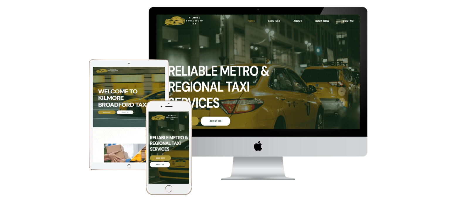 Kilmore Broadford taxi company website with online booking.